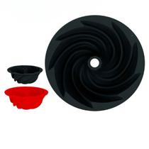 Forma Silicone Decorativa Espiral 16cm Para Bolo E Pudim Forma Silicone Decorativa Espiral 16cm Para Bolo E Pudim
