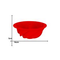 Forma Silicone Espiral Bolo Pudim 16cm Antiaderente Flexível