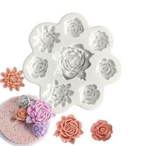 Forma Silicone Flor Crisântemo Rosas Confeitaria Biscuit - LeB Decorações