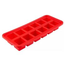 Forma Silicone P/ Gelo Vermelha 12 Cubos - Cocina Mix - OU