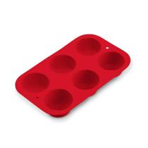 Forma Silicone Para Cupcake 6 Cavidades Vermelha Up Home - Multilaser