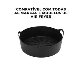 Forma Silicone Para Fritadeira Elétrica Air Fryer Preta 18cm Forma Silicone Para Fritadeira Elétrica Air Fryer Preta 18cm