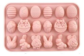 Forma Silicone Páscoa Mini Ovo Coelhinho Chocolate Confeitar
