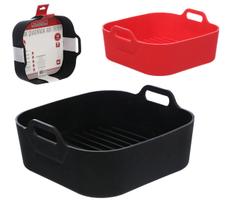 Forma Silicone Quadrada com Alça para Air Fryer Fritadeira Eletrica 16x7cm