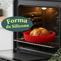 Forma Silicone Redonda Antiaderente Reutilizável Airfryer