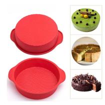 Forma Silicone Redonda de Bolo Anti-aderente Cake Assadeira de Pão Molde 22cm