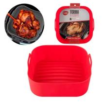 Forma Silicone Reforçada Cesto Fritadeira Airfryer Quadrada