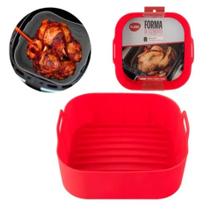 Forma Silicone Reforçada Cesto Fritadeira Airfryer Quadrada