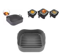 Forma Silicone Reforçada Cesto Quadrada Fritadeira Airfryer