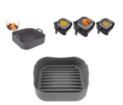 Forma Silicone Reforçada Cesto Quadrada Fritadeira Airfryer