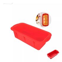 Forma Silicone Retangular Antiaderente Bolo Pão Caseiro Torta Doce Forno Cozinha Não Gruda Assadeira
