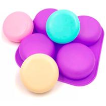 Forma Silicone Sabonete Artesanal Circular Molde 4 Cavidades