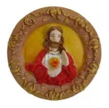 Forma Silicone Sabonete Resina 10 - Jesus Sagrado Coração redondo - Decore Artesanatos SP