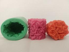 Forma Silicone Sabonete Resina 112 - Provence Tubo de Rosas Pequeno