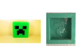 Forma Silicone Sabonete Resina 212 - Creeper Minecraft - Decore Artesanatos SP