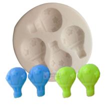 Forma Silicone Sabonete Resina 67 - Mini Balão 4 cav