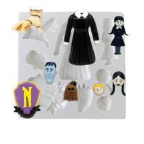 Forma Silicone Wandinha Addams Confeitaria Biscuit Resina
