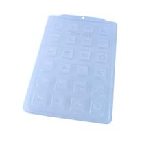 Forma simple natal tabletinho quadrado chocolate bwb c/10 un molde bombom, doces cód:03711