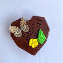 Forma Simples para chocolate Tablete Coração Lapidado Tipo 200g 3693