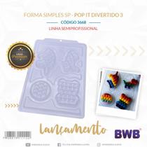 Forma Simples Semiprofissional para Chocolate BWB Pop It Divertido 3 (3668)