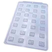 Forma Simples Semiprofissional para Chocolate BWB Tablete Alfabeto (3643)