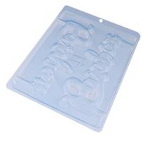 Forma Simples Topo Bolo Parabéns BWB C/10 Un Molde p/ Chocolate Decorativo e Festas