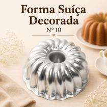 Forma Suiça Decorada Nº 10 M 18,3x8cm Bolo Caparroz