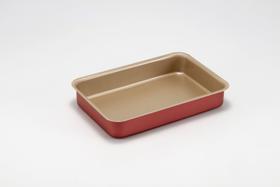 Forma Tabuleiro Assadeira Retangular Alta n 03 - Alumínio Antiaderente Top Cereja e Bege