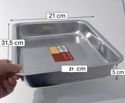 Forma Tabuleiro para Bolo em Alumínio 31,5x21,5x5cm interna Vissotex Forma Tabuleiro para Bolo em Alumínio 31,5x21,5x5cm interna Vissotex