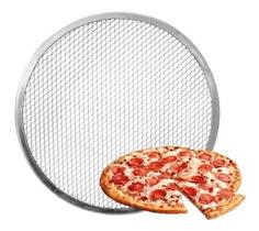 Forma Tela Redonda De Assar Pizza 35cm Aluminio Borda 1cm