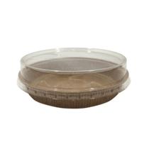 Forma Torta Biodegradável com Tampa 22 x 2,5cm com 5un Ecopack