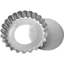 Forma Torta Maçã Crespa 18x3 cm Fundo Removível Em Alumínio