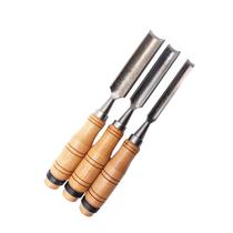 Formão Goiva Goivado Entalhe Cabo Madeira Gesso Artesão Jogo Profissional Kit 3 Profissional Carpinteiro Marceneiro