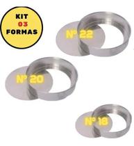 Formas Bolo E Tortas Fundo Falso Kit 03 Nº 18 20 E 22