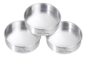 Formas De Bolo Fundo Fixo Redonda 15 x 5 cm Altura Kit 3 Unidades Formas De Bolo Fundo Fixo Redonda 15 x 5 cm Altura Kit 3 Unidades