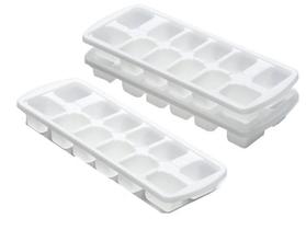 Formas de Gelo - Plástico - 12 Cavidades - Kit 3 peças