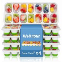 Formas de Gelo Weftnom Kit com 4 Peças de Silicone com Tampa - 56 Cubos Formas de Gelo Weftnom Kit com 4 Peças de Silicone com Tampa - 56 Cubos