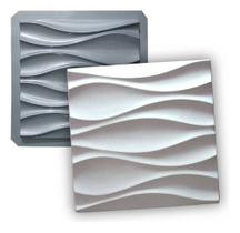 Formas De Gesso 3d/cimento Abs 1 Mm Resistente revestimento de parede Ondas 30x30cm - LU JPDECORACOES