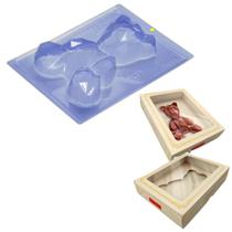 Formas de ovo de páscoa Urso geométrico 3 partes + caixa forminhas kit Profissional