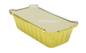 Formas de pão descartáveis de alumínio que podem ser fechadas de 2 libras com tampas 1850 mL - 50 Formas de pão descartáveis de alumínio que podem ser fechadas de 2 libras com tampas 1850 mL - 50
