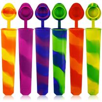 Formas De Picolé Para Bebês Multicoloridas, 6 Peças, Reutilizáveis, De Silicone De Grau Alimentício,