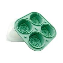 Formas De Silicone Em Forma De Flor De Rosa Para Gelo Com 4 Furos Bandeja De Cubos De Gelo