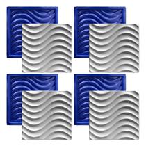 Formas Dunes 30x30 3d Abs Azul Gesso Cimento 1mm