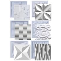 Formas Molde De Gesso 3D E Cimento Pra Placas Parede Kit Abs