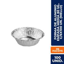 Forminha de Alumínio Forma P/ Empada Média 80ml. C/ 600 Un. WYDA/MELLO/VABENE Forminha de Alumínio Forma P/ Empada Média 80ml. C/ 600 Un. WYDA/MELLO/VABENE