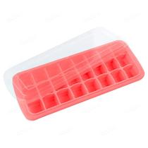 Forminha De Gelo 24 Cubos Em Silicone Com Tampa Cozinha Uny