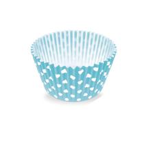 Forminha de Papel Poá Azul Claro e Branca Número 5 - 100 Un