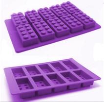 Forminha De Silicone Blocos de Montar Para Balinhas De Gelatina Roxo - Ke Home