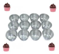Forminha Para Cupcake Padrão Com 12 Peças Em Alumínio