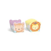 Forminha para Doces Cachepot Festa Bichinhos Baby - Leão e Ursinho - 24 unidades - Cromus - Rizzo Festas